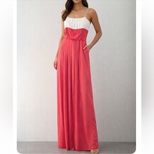 Sachin + Babi maxi pleated spaghetti strap dress